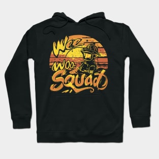 Wee Woo Squad Fire Truck Firefighter Vintage Hoodie